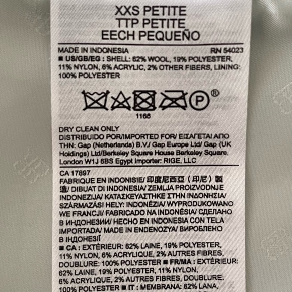 Banana republic wool coat jacket size XXS runs bigger like XS-S,org $259 - Picture 11 of 12